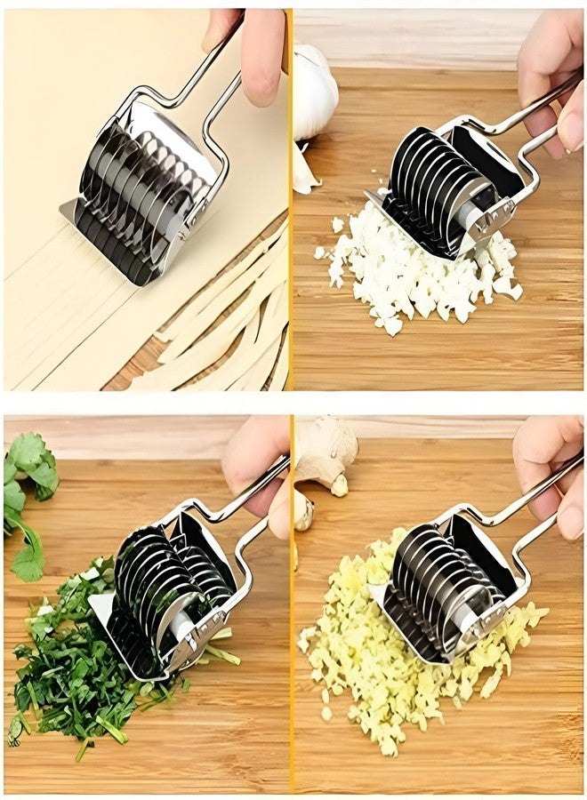 ARIDAM Stainless Steel Pasta Noodle Cutter,High Grade Stainless Steel Pasta Spaghetti Maker Noodle Lattice Roller,Dough Cutter Mincer Kitchen Cooking Tools - Image 5